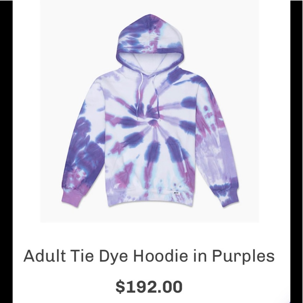 WORTHY THREADS PURPLE TIE DYE HOODIE SIZE L